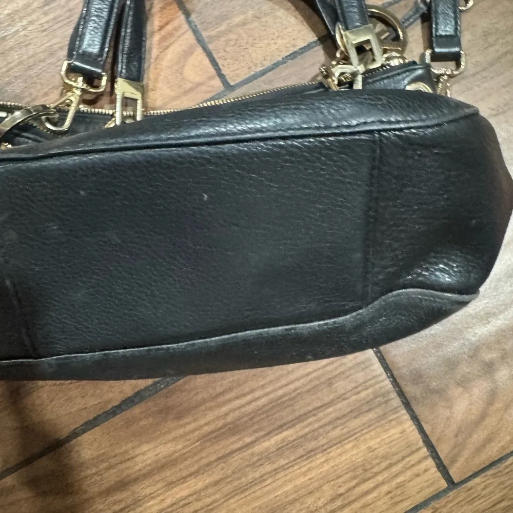 Michael Kors Brooke Black crossbody Shoulder Bag with Gold Accents